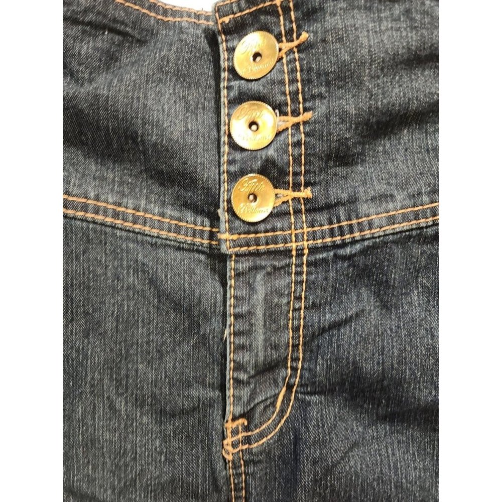 Y2K APPLE BOTTOM JEANS Women’s Capri Stretch Denim 13/14 gold 3 button waist